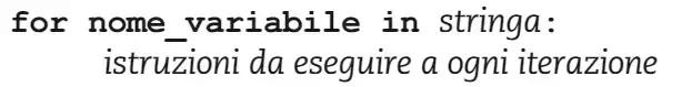 Il ciclo for e le stringhe